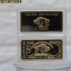 5 Gramm Goldbarren 100 Mills Buffalo Goldmünze mit durchsichtiger Acryl-Vitrine - Product Image 3
