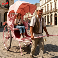 Les fabricants personnalisent divers styles de rickshaws avec cloches / rickshaws classiques à deux roues / rickshaws tirés à la main