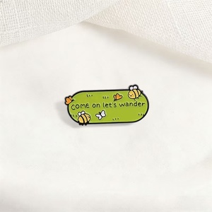 En gros : Épingles en métal à motifs de dessins animés, Broches créatives papillon et abeille, Accessoires mignons en métal avec citations anglaises - Product Image 3