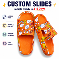 Sandal Rumah Tebal 4 cm Kustom, Lembut Nyaman Anti Selip untuk Wanita Pria Anak-anak