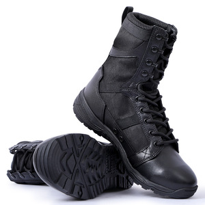Botas de Combate Transpirables Ultraligeras de Verano con Cordones, Botas de Entrenamiento Táctico de Cuero Genuino Resistentes al Desgaste para <span class=keywords><strong>Hombre</strong></span> - Product Image 1