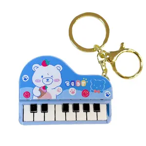 Hot sales Wholesales Mini Small Game Toy Key Chain Music piano little bell keychain Keyring