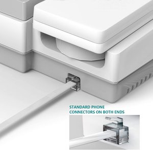 Câble de rallonge de <span class=keywords><strong>ligne</strong></span> téléphonique RJ11 4P2C mâle vers mâle blanc pour une utilisation de <span class=keywords><strong>ligne</strong></span> fixe durable - Product Image 3