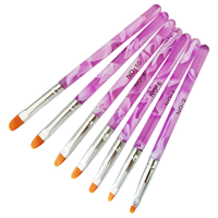 Lot de 7 pinceaux pour nail art en acrylique, gel UV, et manucure – Vente en gros