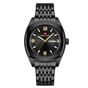 Mens Square <b>Case</b> Wristwatch Steel Link Bracelet Quartz Movement Clean Dial Contemporary Style Timepiece - Product Image 1