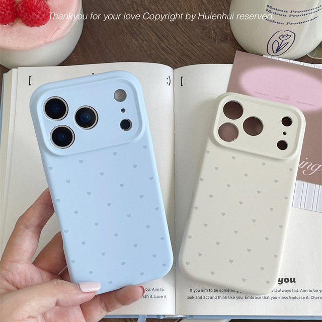 2026 New Arrival Heart Wave Point Pattern Mobile Phone Cover Casual Scratch Resistant Protective Case for iphone 17 16 Pro Max