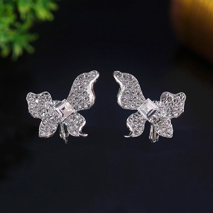 Direktverkauf ab Werk Romantische Braut Schmetterling Krone Kopfschmuck Süße Prinzessin Tiara Krone Hochzeitskleid Kopfbedeckung Ohrringe Set - Product Image 4