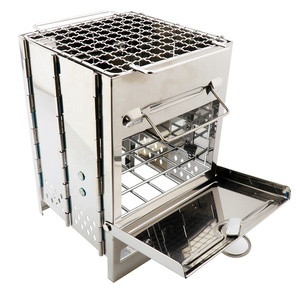 Stainless Steel Square Foldable <strong>Grill</strong> Outdoor <strong>Mini</strong> <strong>Charcoal</strong> Stove Portable Bbq Picnic Stove - Product Image 2