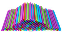 Pailles Néon Jetables Colorées en PP pour Boissons, Personnalisables (Couleur/Taille/Emballage)