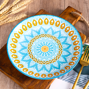 Platos de Cerámica de 8 Pulgadas Estilo <span class=keywords><strong>Bohemia</strong></span>, 4 Diseños, Vajilla Pintada a Mano, Platos para Cena, Juego de Platos de Cerámica - Product Image 5