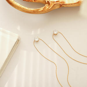 Collana Romantica e Trendy in Acciaio Inossidabile <span class=keywords><strong>per</strong></span> Coppie, Placcata Oro, con Zircone <span class=keywords><strong>Singolo</strong></span> a Diamante, Stile Personalizzato - Product Image 2