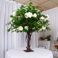 Décoration de table d'intérieur Petite fleur de luxe Décoration d'arbre Arbre artificiel 4 pieds Faux rosiers à fleurs pour centre de table de mariage