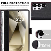 Étui de téléphone portefeuille en cuir PU pour Samsung Galaxy S25 Ultra, vente en gros