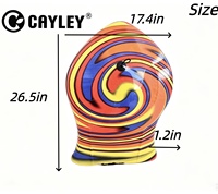 Buntes Wirbel- und Tropenpalmen-Print-Bodyboard, Stromlinienförmiges Wellenrutschbrett mit Leash-Plug für Strand- und Pool-Wasserspaß