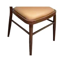 Chaise de salle à manger moderne, siège rembourré en cuir PU, structure en bois, dossier en rotin, meubles pour restaurant et maison