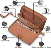 Dompet Serbaguna Anti-RFID untuk Mengatur Uang, Pengatur Anggaran, Amplop Uang dengan Ritsleting