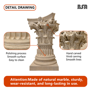 Colonnes romaines en marbre sur mesure, piliers en pierre, grandes sculptures de colonnes de style grec romain pour la décoration de la maison - Product Image 4