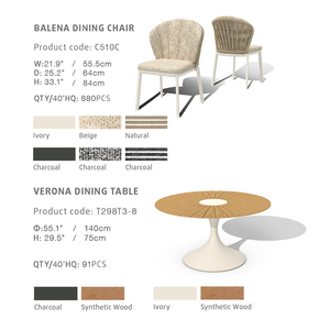 ARTIE trắng ngoài trời quán cà phê đồ nội thất Patio ăn Đặt vòng ngoài trời đồ nội thất bàn và ghế vườn bộ - Product Image 5