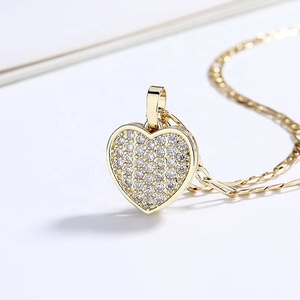Collar con Colgante de Corazón Romántico, Regalos para el Día de San Valentín y el Día de la Madre, Moderno, de Latón, Chapado en Oro de 18K, con Circonita, para Mujer - Product Image 5