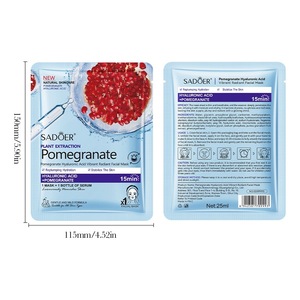 Mascarilla Facial de Granada de Alta Calidad en Stock SADOER, Mascarilla Facial Hidratante con Ácido Hialurónico - Product Image 3