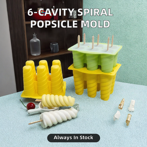 Offre Spéciale Six cavités spirale yaourt et fruits Popsicle moule bricolage bac à glace pour bâtons - Product Image 2