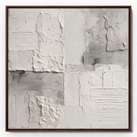 Peinture abstraite en plâtre blanc gris de qualité supérieure, texture 3D, patchwork sur toile, art mural pour hôtel, hall, villa, bureau, décoration
