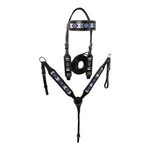 Accessoires personnalisés pour chevaux Nouveau design de serre-tête en cuir de qualité supérieure Collier de poitrine occidentale-Accessoires personnalisés pour chevaux de qualité supérieure - Product Image 1