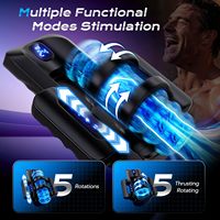 Freihändige Automatische Sexmaschine Masturbator Stroker mit Stoß- und Rotationsfunktion für Männliche Penistraining-Masturbation mit Griff und Telefonhalterung