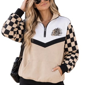 Giacche Sportive in Pile da <span class=keywords><strong>Donna</strong></span> Personalizzate <span class=keywords><strong>Oversize</strong></span> con Mezza Zip e Collo Alto, Vestibilità Ampia Casual, Vendita all'Ingrosso - Product Image 1