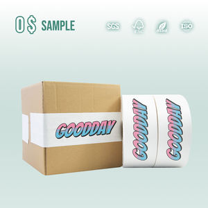 YJNPACK ruban de papier Kraft blanc activé à l'eau personnalisé biodégradable gommé imprimé adhésif inscriptible gommé pour Carton de paquet - Product Image 1