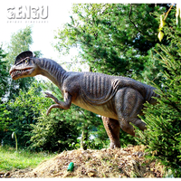 Park alışveriş merkezi havaalanı bakım anaokulu okul için kapalı Animatronic Dilophosaurus modeli dayanıklı metalden yapılmış
