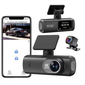 Cámara para Auto V22 Modelo 4K+1080P con Doble Lente, Grabadora de Video DVR Delantera y Trasera con Wifi Inalámbrico 4K - Product Image 1