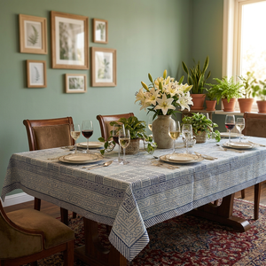 Washable Printed Floral Square Tablecloth <b>Camping</b> <b>Kitchen</b> Picnic Parties Home Durable Handmade Eco-Friendly 100% Cotton - Product Image 3