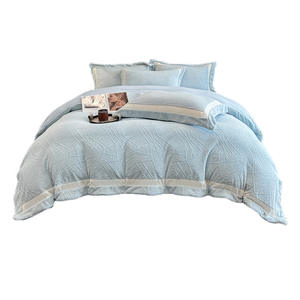 Ensemble de housse de <span class=keywords><strong>couette</strong></span> en velours épais 4 pièces, extra chaud, en polaire corail et flanelle, velours gaufré, ensemble de literie d'hiver, ensembles de draps - Product Image 2