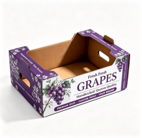Boîte en carton ondulé pour fraises fraîches OEM ODM, boîte d'emballage pour fruits personnalisée avec trou de transport