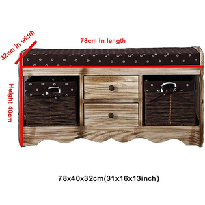 Factory Footstool Shoe Changing <strong>Bench</strong> <strong>with</strong> Rattan <strong>Basket</strong> - Product Image 5