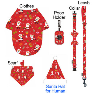 Conjunto de Collar y Correa de Invierno de Poliéster con Diseño Navideño para Mascotas, Personalizado para Perros Teddy, <span class=keywords><strong>Bichón</strong></span>, Pomerania y Gatos - Product Image 6