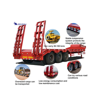 80 tonnes étape pont 13M Lowboy Lowbed bas lit garçon machines semi-remorque pelle utilitaire camion remorques