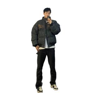 Chaqueta de Invierno Vintage Estilo Hip-Hop Urbano Americano, Delgada, de Poliéster, con Cuello Alto, Capucha y Mangas Farol, Unisex, Talla Grande, para Parejas - Product Image 5