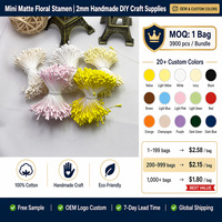 Large gamme de couleurs Mini pistil mat étamine florale 2mm 3900pcs fleurs artificielles faites à la main pour bricolage fournitures d'artisanat