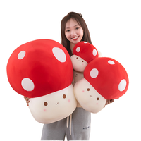 Adorables Coussins en Peluche en Forme de Champignon - Polyester Ultra Doux, Tailles et Couleurs Personnalisables, Designs Vifs, Compagnons Confortables Parfaits, Cadeaux Adorables