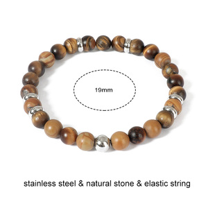 Bohemian Natural Stone <b>Beaded</b> <b>Bracelet</b> Rose <b>Gold</b> Plated Unisex Jewelry - Product Image 2
