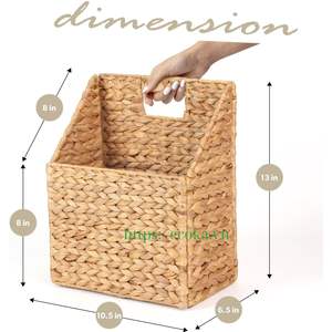 Cestas de Almacenamiento Colgantes de Jacinto de Agua Tejidas a Mano, Ecológicas, Forma Rectangular, Decoración Multifuncional para el Hogar, Gran Venta - Product Image 2