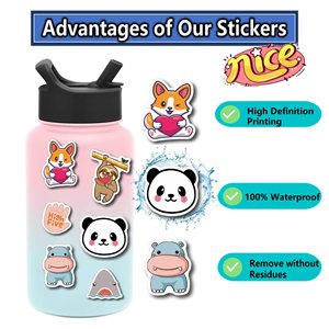 WOWEI 200 Stück Individuelle <span class=keywords><strong>Anime</strong></span>-Cartoon-Aufkleber |   Hochwertige Präzisions-Stanzfolie Umweltfreundliche PVC Selbstklebende Wiederverwendbare Wandfolie - Product Image 2