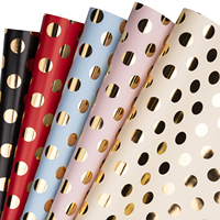 6 Lembar Per Pak 80gsm Polka Dot Papieren Verpakking Kertas Pembungkus Hadiah Polka Dot Penyepuhan HITAM Pink Biru Kuning