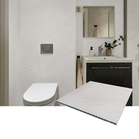 Panneaux muraux en PVC pour salle de bain, à coller, système de clic simple, étanches, design réaliste imitation marbre, vente en gros pour usage commercial