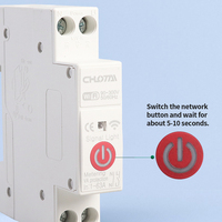Disjoncteur intelligent LONGTAI WiFi-63A Type C 1P+N 35mm Rail DIN, commande vocale à distance, en cuivre PA66, capacité de coupure 6kA, certifié CE