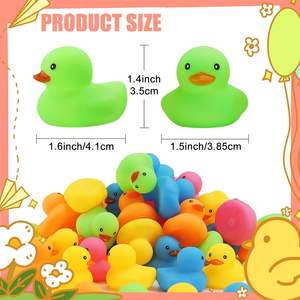 Mini canards en caoutchouc pour le bain, multicolores, en vrac, jouets flottants pour bébés et enfants, cadeaux de fête d'anniversaire, salle de classe, été, plage, piscine - Product Image 2