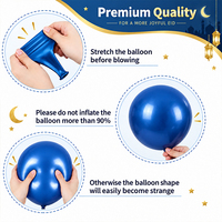 Kit de Décoration de Fête Islamique avec Ballons en Latex, Arche Eid Mubarak, Arche en Aluminium Motif Lune et Étoile, Toile de Fond Motif Château