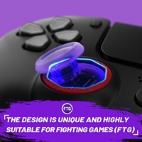 Anneaux d'accentuation octogonaux à claviers intégrés, couleur Rouge Carmin, pour coques EXtremeRate PS5 Luna Redesigned et PS4 Ghost Redesigned